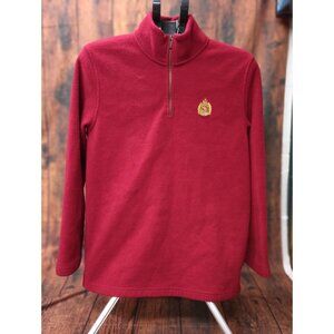 Lauren Ralph Lauren L Fleece Pullover Sweater Half Zip Red Crest 1/4 Zip Vtg